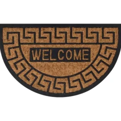 vidaXL Deurmat halfrond 45x75 cm rubber en kokosvezel