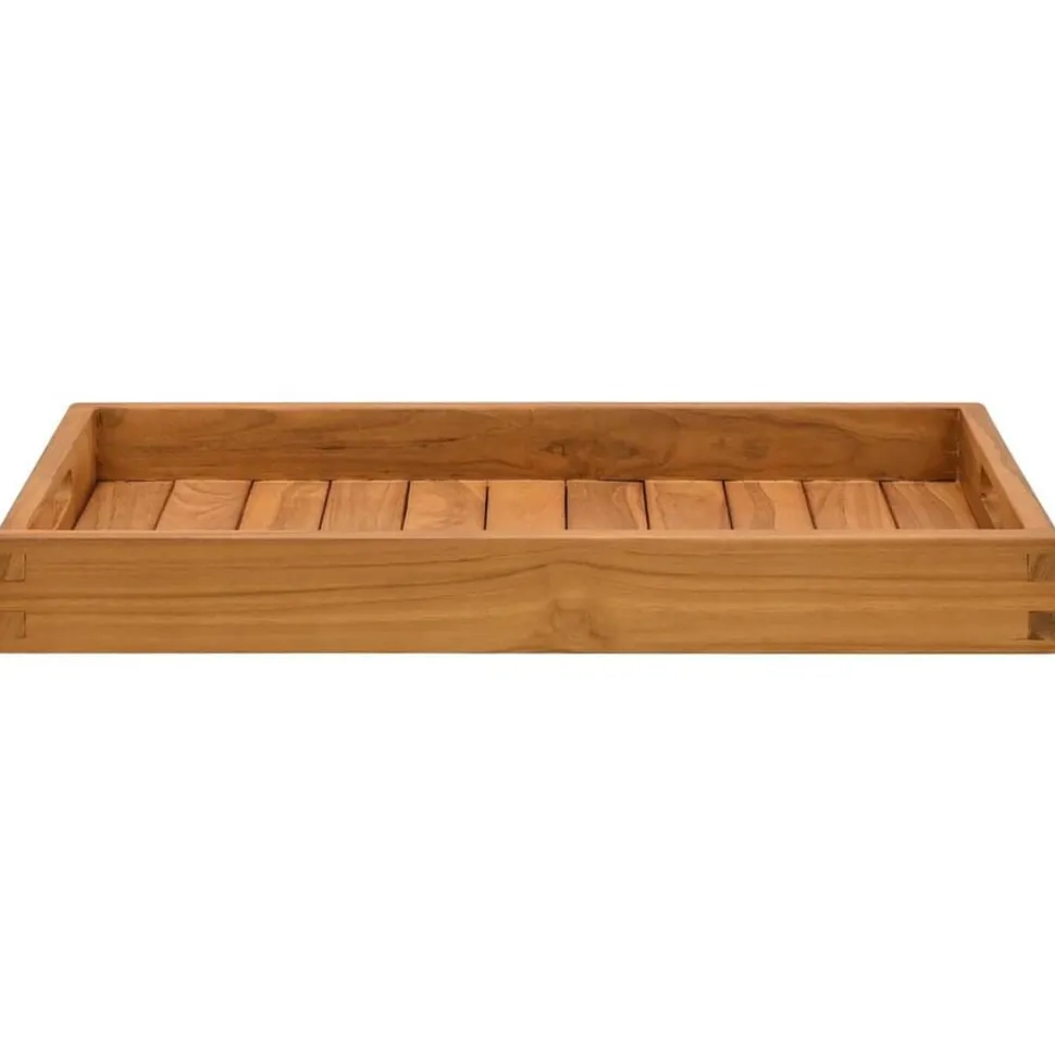 vidaXL Dienblad 60x35 cm massief teakhout