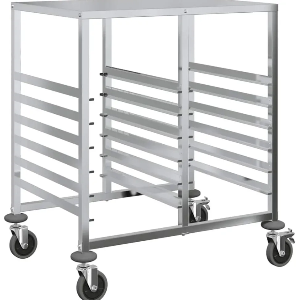 vidaXL Dienbladenwagen met 12 GN-bakken 75x55x87 cm roestvrij staal