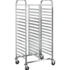 vidaXL Dienbladenwagen met 32 GN-bakken 75x55x162,5 cm roestvrij staal