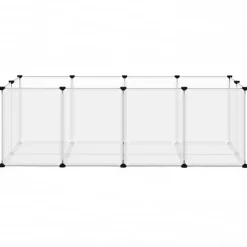 vidaXL Dierenhok klein 144x74x46,5 cm polypropeen en staal transparant
