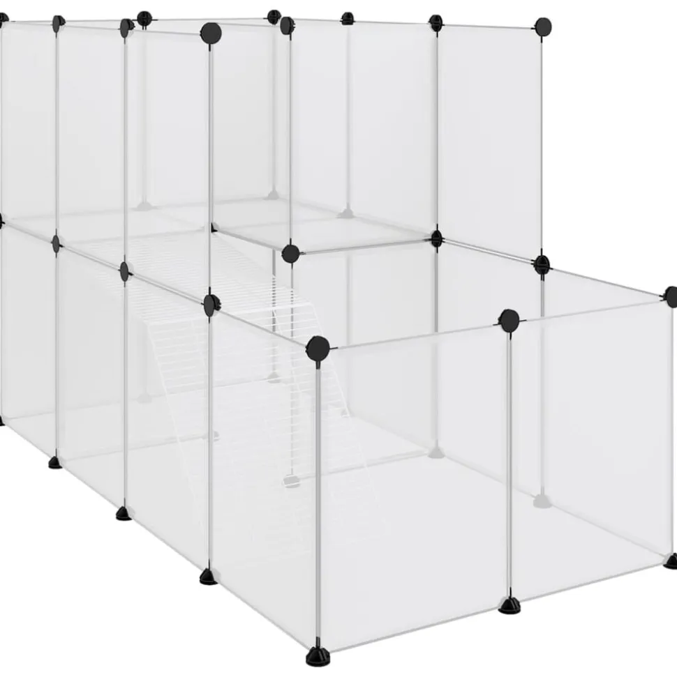vidaXL Dierenhok klein 142x74x93 cm polypropeen en staal transparant