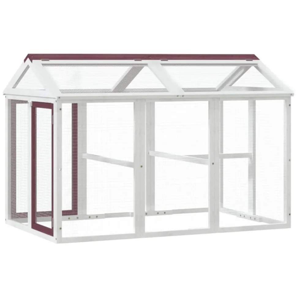 vidaXL Dierenren 141x94x104 cm massief grenenhout mokkakleurig
