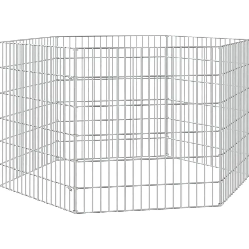 vidaXL Dierenverblijf 6 panelen 54x60 cm gegalvaniseerd ijzer