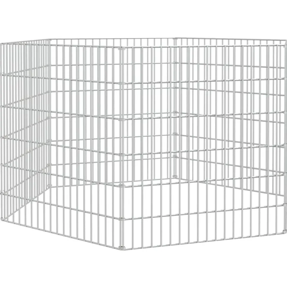 vidaXL Dierenverblijf 6 panelen 54x60 cm gegalvaniseerd ijzer