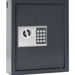 vidaXL Digitale kluis met slot Donkergrijs 30 x 10 x 36,5 cm Staal