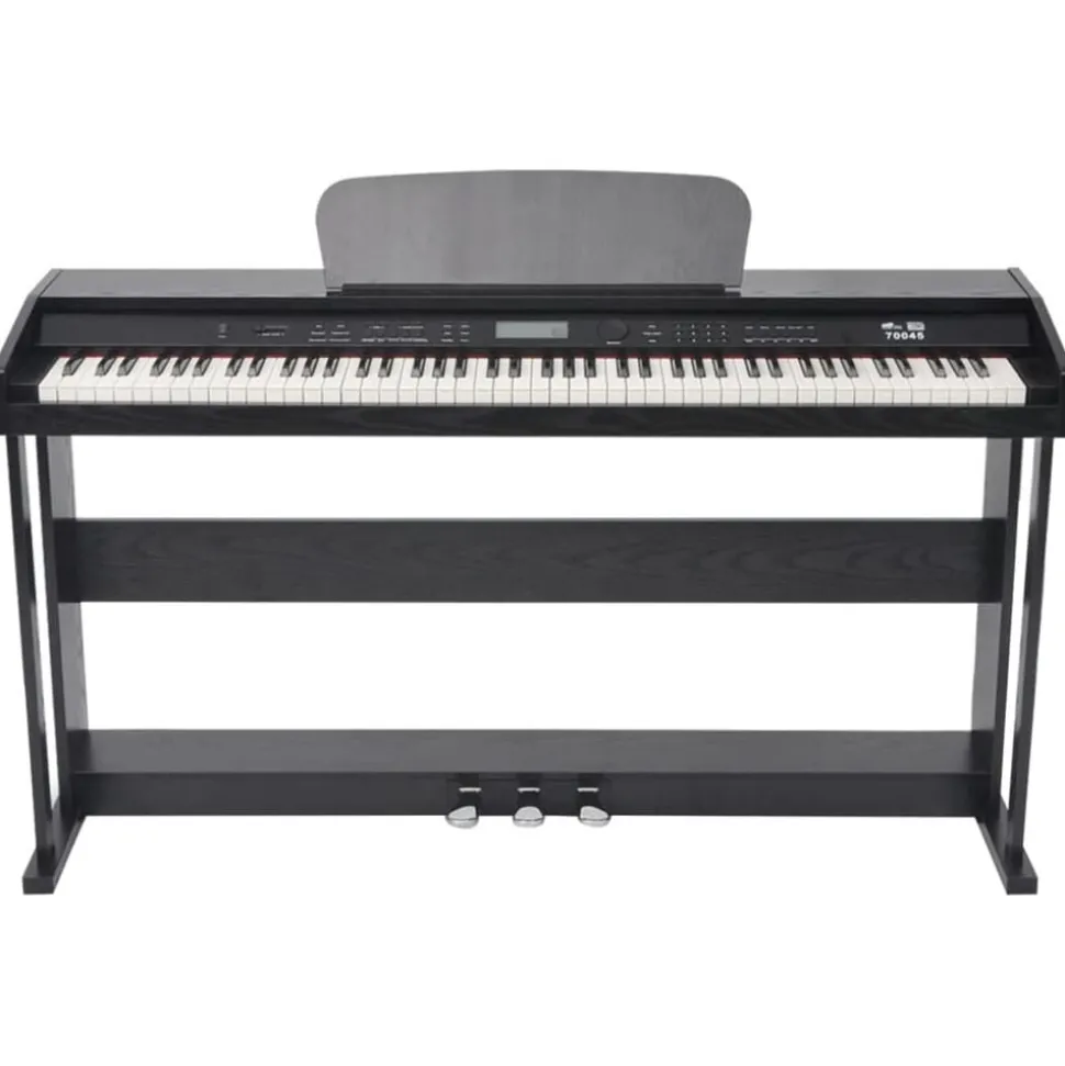 vidaXL Digitale piano met pedalen 88 toetsen zwart