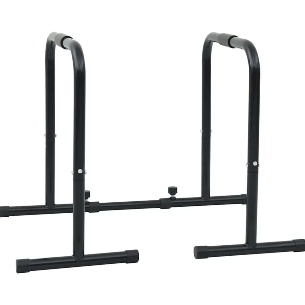 vidaXL Dip Bar Zwart 116 x 66 x 74,5 cm Gepoedercoat staal