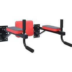 VidaXL Dip station Zwart en Rood 72,5 x 70 x 31 cm Gepoedercoat staal