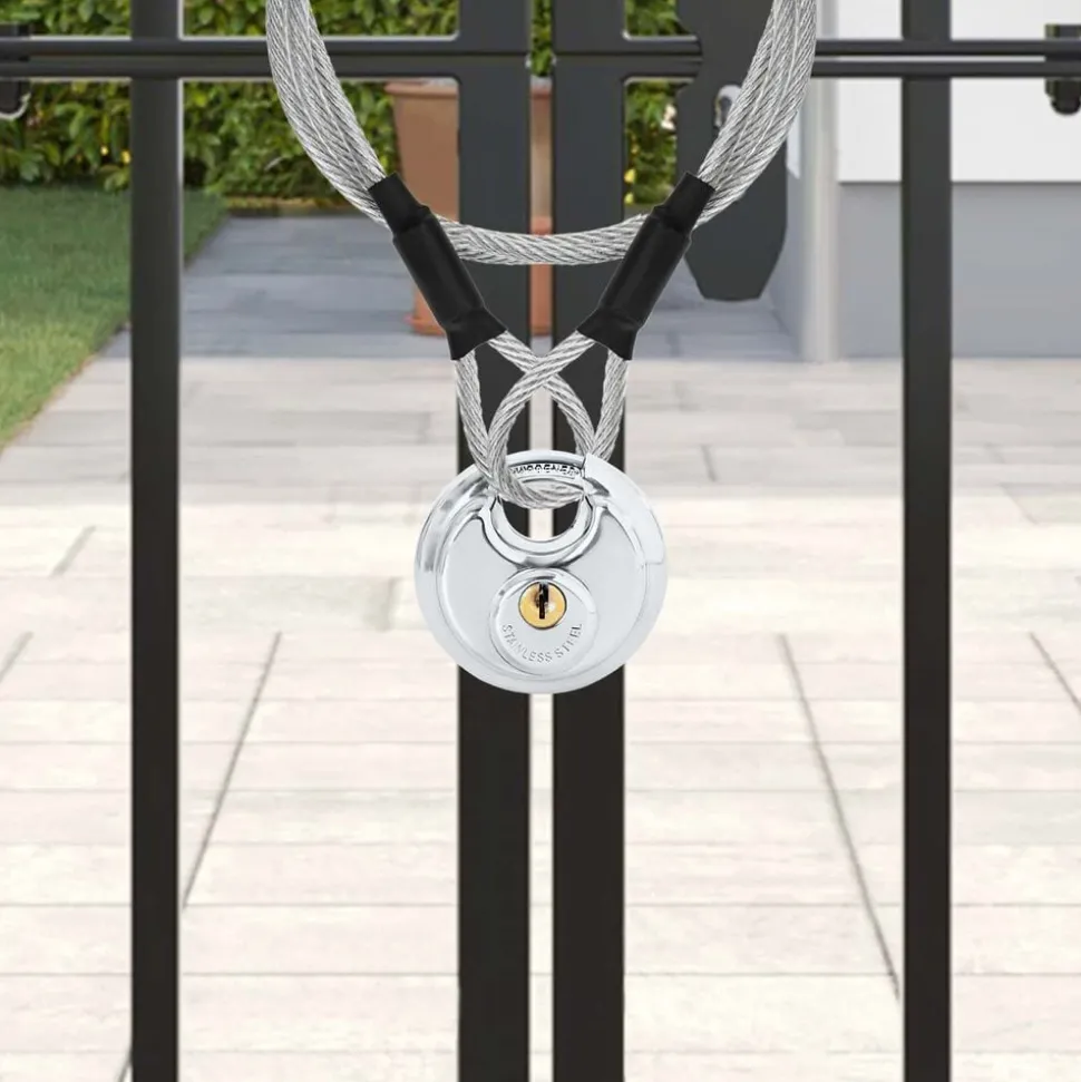 vidaXL Discusloten met sleutels 2 pcs Zilver 6 x 2.3 x 6 cm