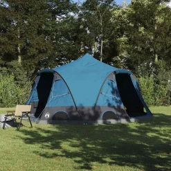 vidaXL Dome Tent 4-Person met dak met opslag Blauw 505 x 450 x 248 cm