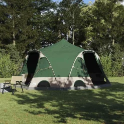vidaXL Dome Tent 4-Person met dak met opslag Groen 505 x 450 x 248 cm