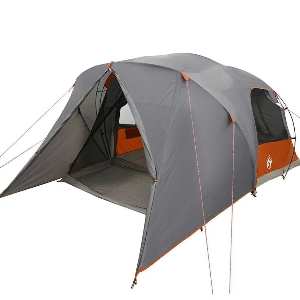 vidaXL Dome Tent voor 4 Personen Grijs en Oranje 455 x 252 x 178 cm