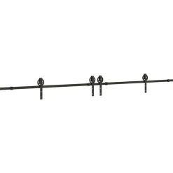 vidaXL Doos met onderdelen voor schuifdeur 366 cm staal zwart