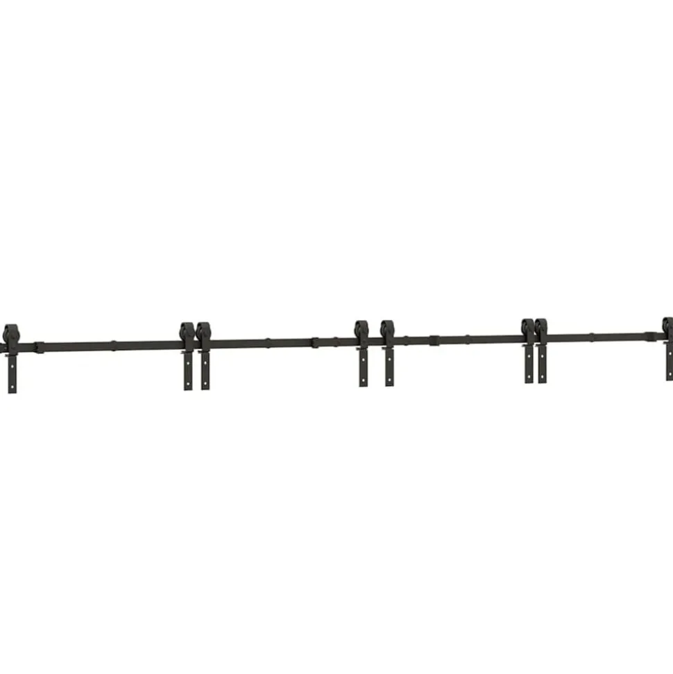 vidaXL Doos met onderdelen voor schuifdeur 366 cm staal zwart