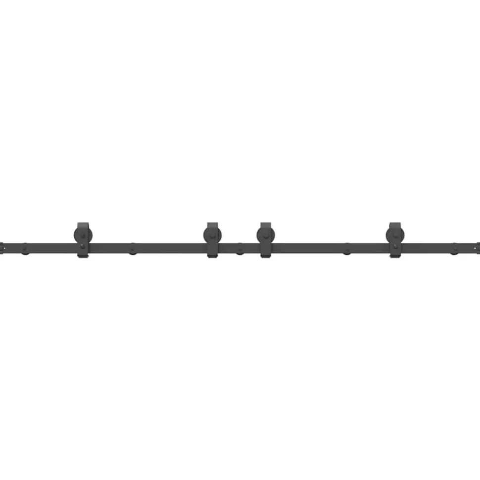 vidaXL Doos met onderdelen voor schuifdeur 183 cm staal zwart