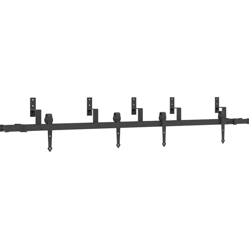 vidaXL Doos met onderdelen voor schuifdeur 213,5 cm staal zwart