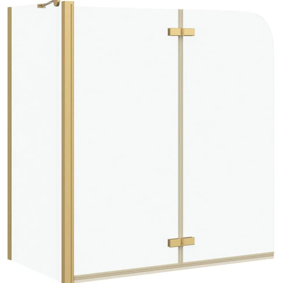 vidaXL Douche Omhulsel Goud 120 x 68 x 130 cm ESG-glas en aluminium