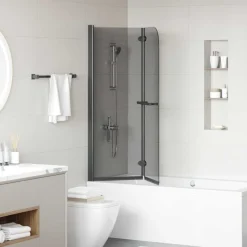vidaXL Douche Omhulsel Zwart 120 x 140 cm ESG-glas en aluminium