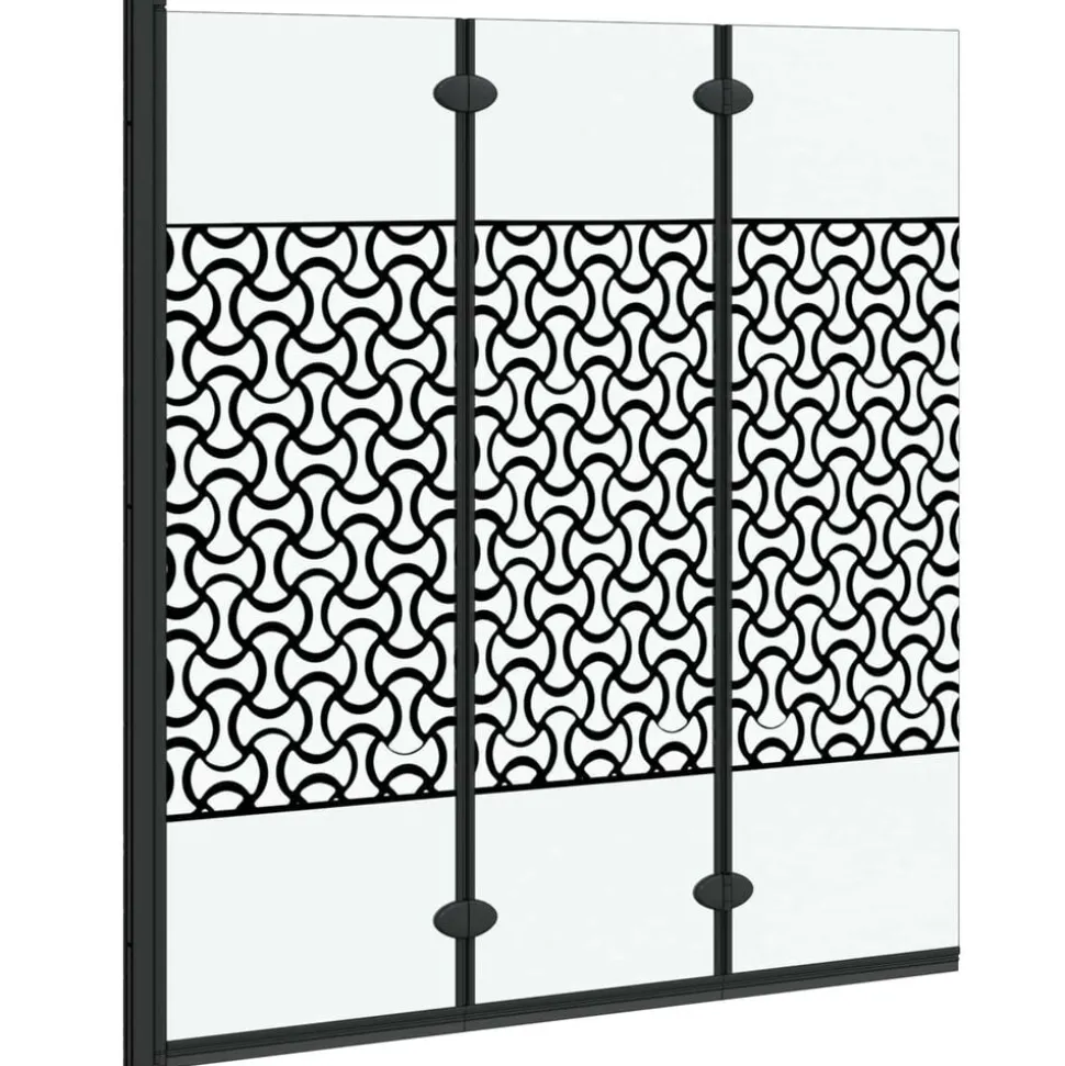 vidaXL Douche Omhulsel Zwart en transparant 130 x 130 cm gehard glas