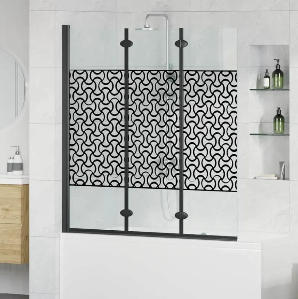 vidaXL Douche Omhulsel Zwart en transparant 130 x 130 cm gehard glas