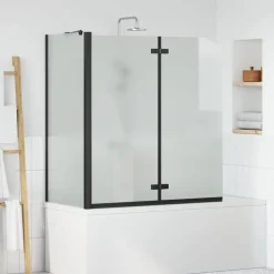 vidaXL Douche Omhulsel Zwart 120 x 68 x 130 cm ESG-glas en aluminium
