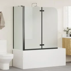 vidaXL Douche Omhulsel Zwart 120 x 68 x 130 cm ESG-glas en aluminium