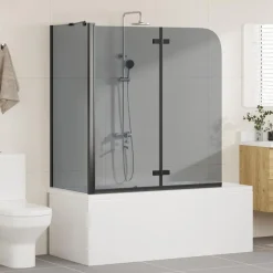 vidaXL Douche Omhulsel Zwart 120 x 68 x 130 cm ESG-glas en aluminium