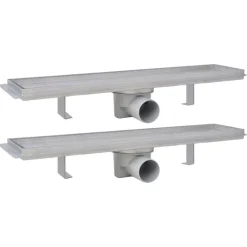 vidaXL Doucheafvoer 2 st rechthoekig 530x140 mm roestvrij staal