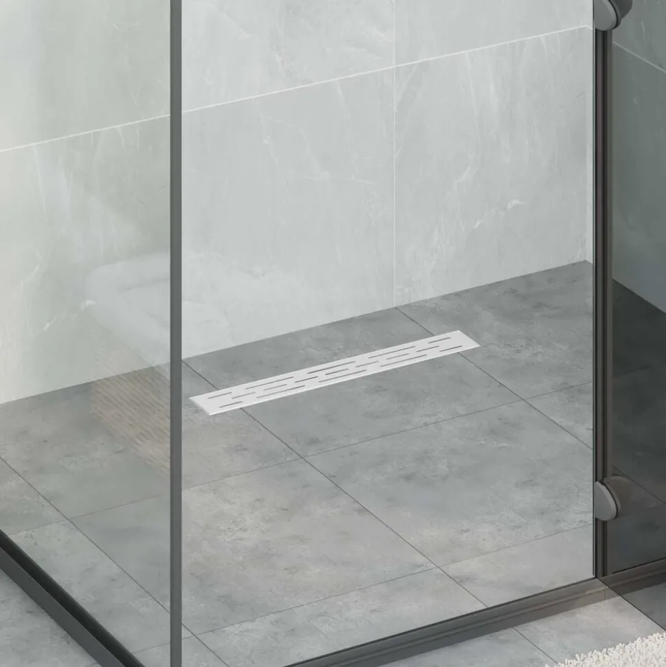 vidaXL Doucheafvoer Glasdeksel met 360° Sifon Zilver 50 cm