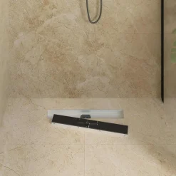 vidaXL Doucheafvoer Glasdeksel met 360° Sifon Zwart 50 cm