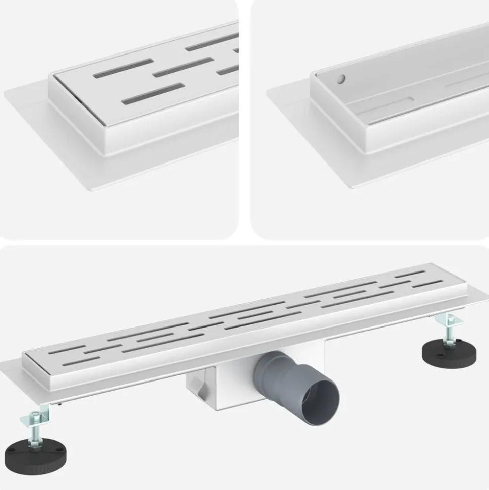 vidaXL Doucheafvoer met Lijndesign Zilver 50 cm Roestvrij staal 304