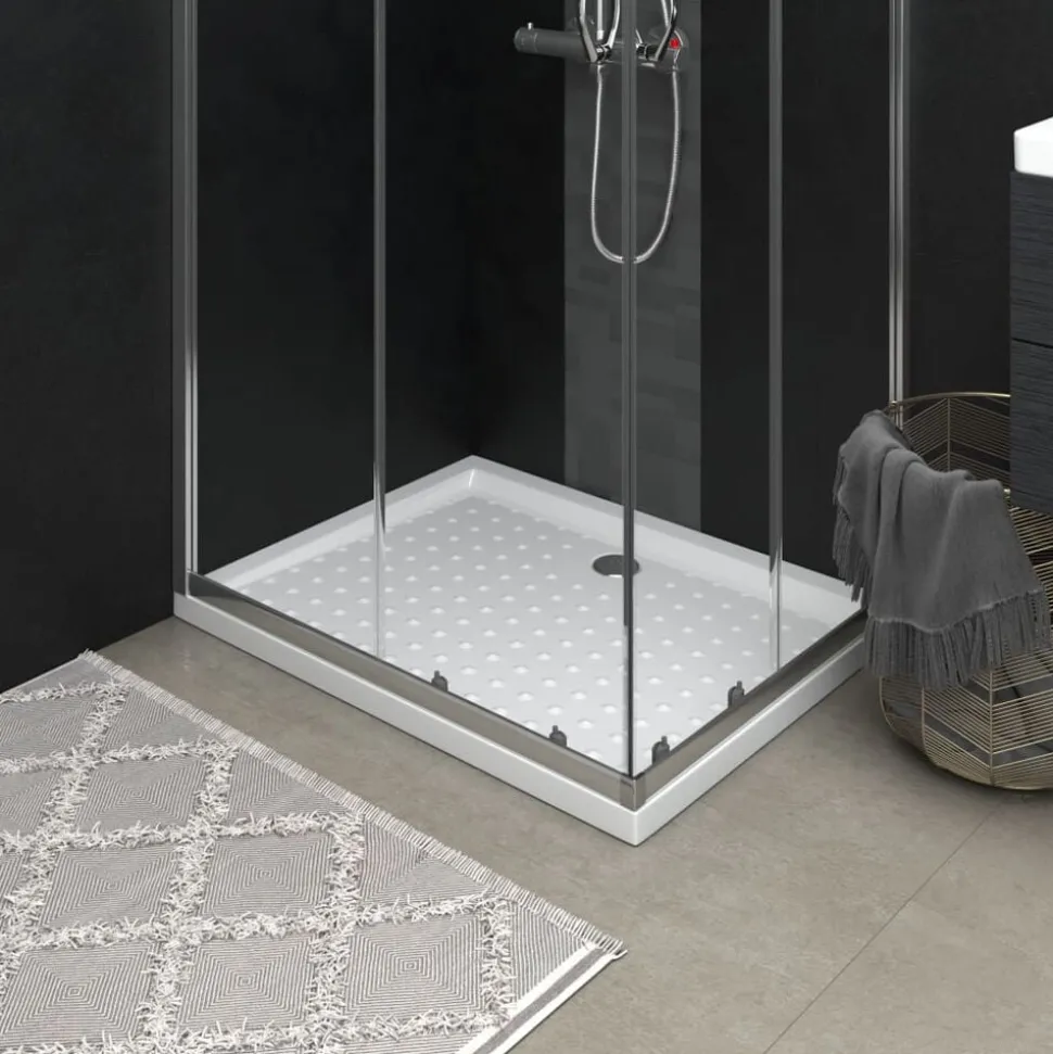 vidaXL Douchebak met noppen 90x70x4 cm ABS wit