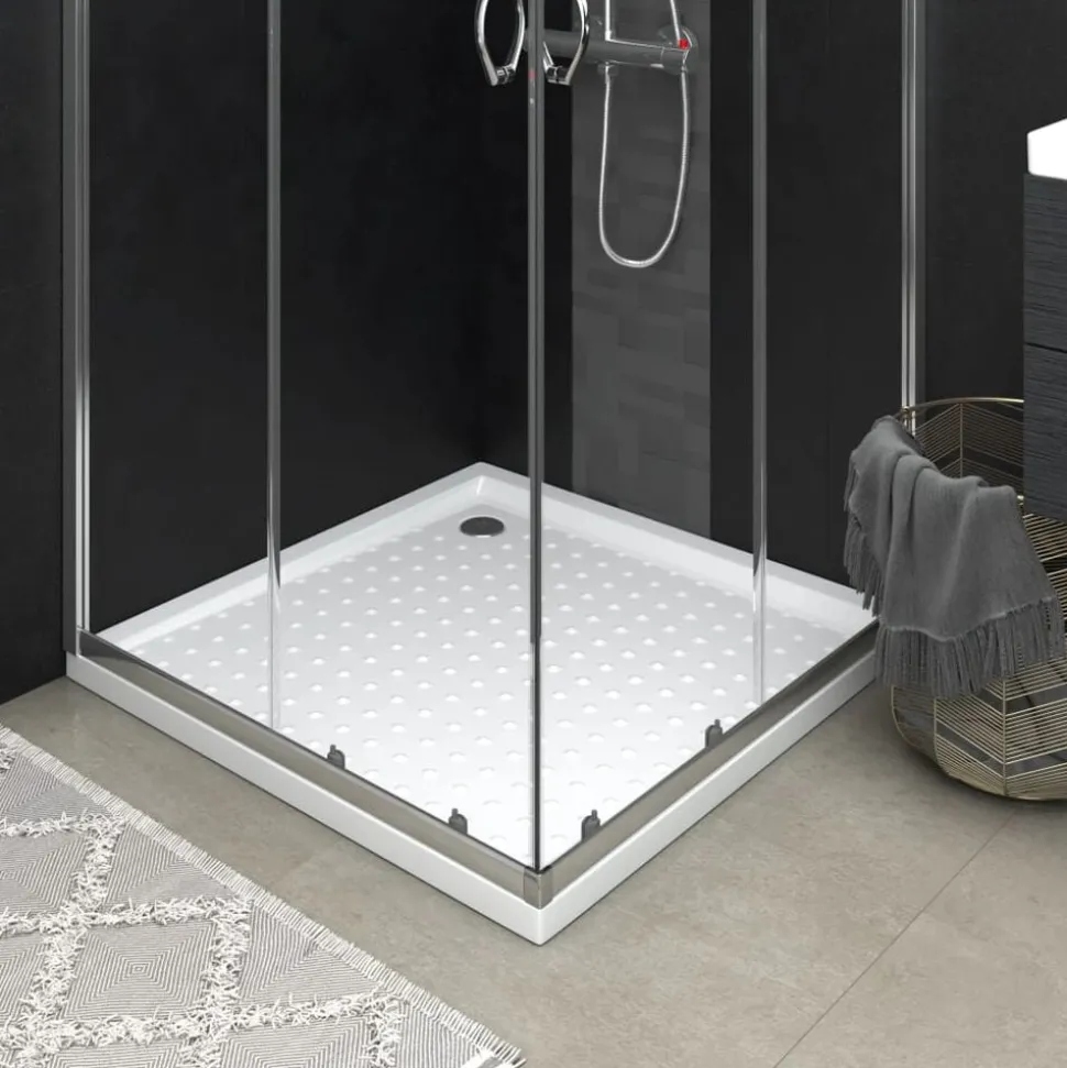 vidaXL Douchebak met noppen 80x80x4 cm ABS wit