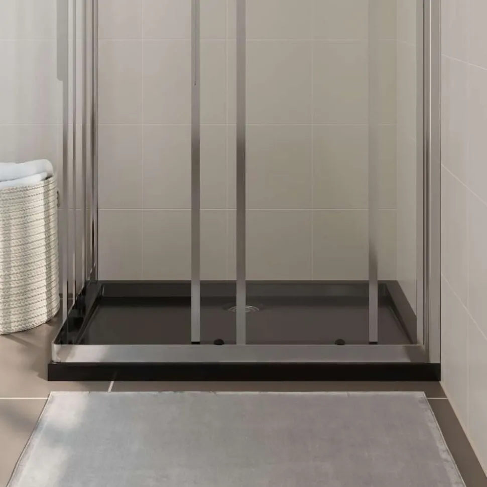 vidaXL Douchebak rechthoekig 70x90 cm ABS zwart