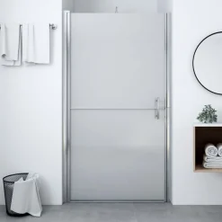 vidaXL Douchedeur mat 81x195 cm gehard glas