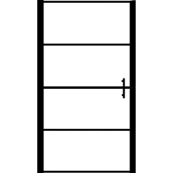 vidaXL Douchedeur mat 81x195 cm gehard glas zwart