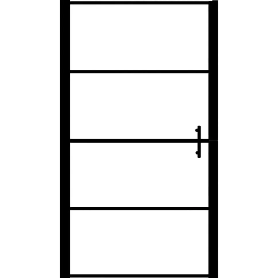 vidaXL Douchedeur mat 81x195 cm gehard glas zwart