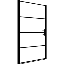 vidaXL Douchedeur 81x195 cm gehard glas zwart