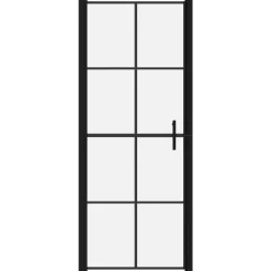 vidaXL Douchedeuren 81x195 cm gehard glas zwart