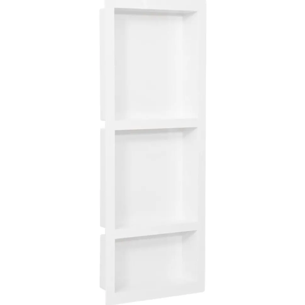 vidaXL Douchenis met 3 vakken 41x99x9 cm hoogglans wit