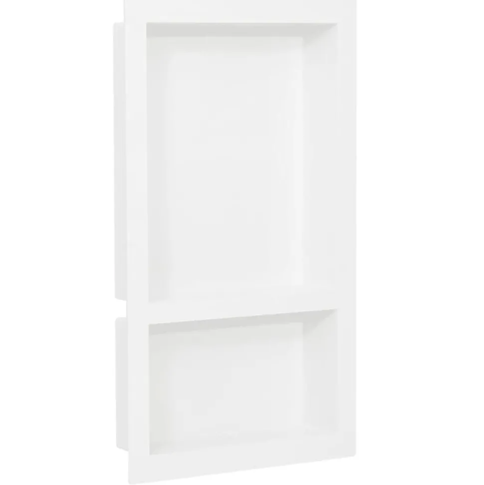 vidaXL Douchenis met 2 vakken 41x69x9 cm hoogglans wit