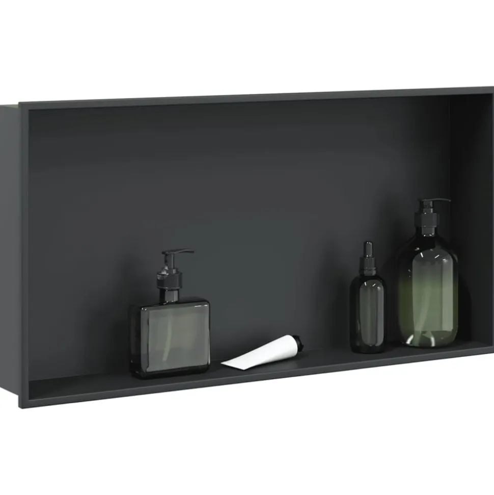 vidaXL Douchenis 62x32x9 cm roestvrijstaal matzwart