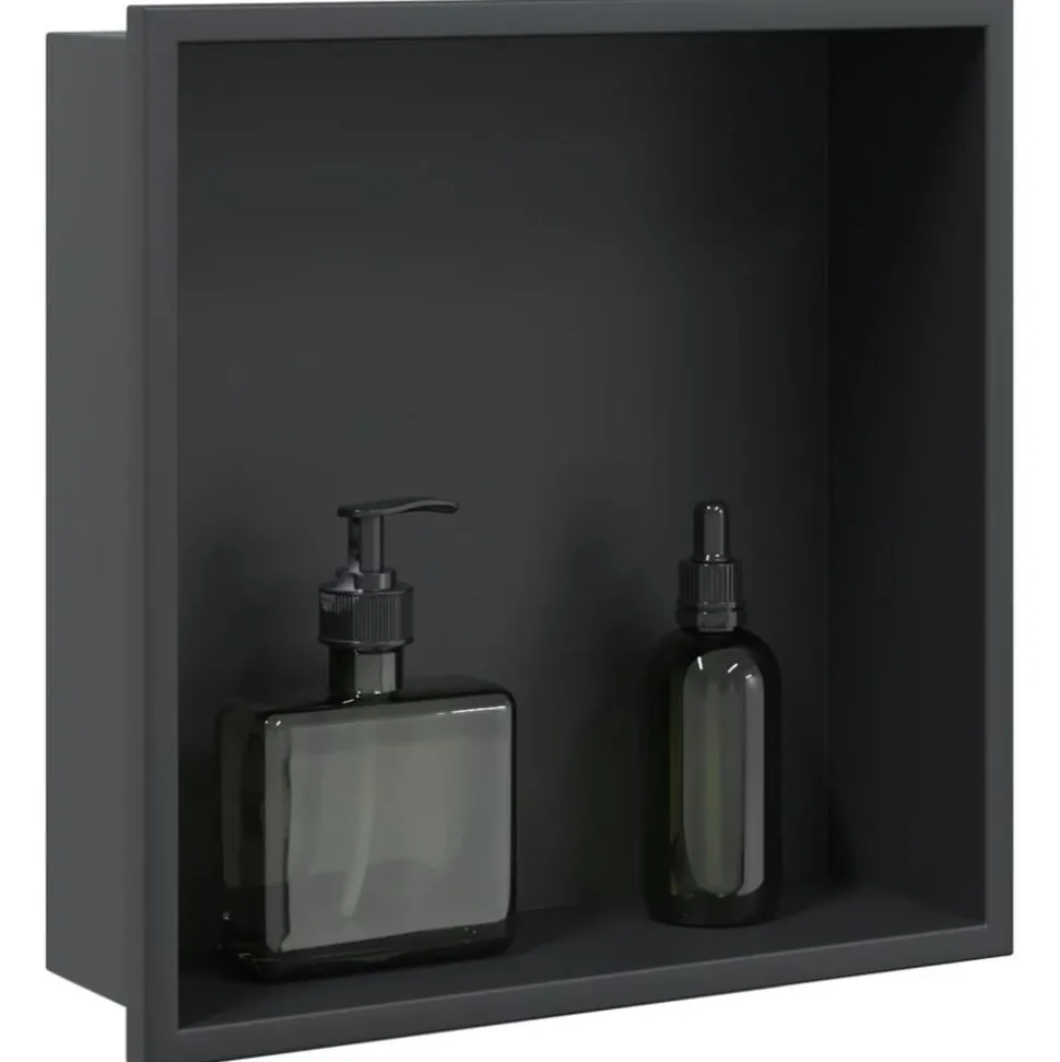 vidaXL Douchenis 32x32x9 cm roestvrijstaal matzwart