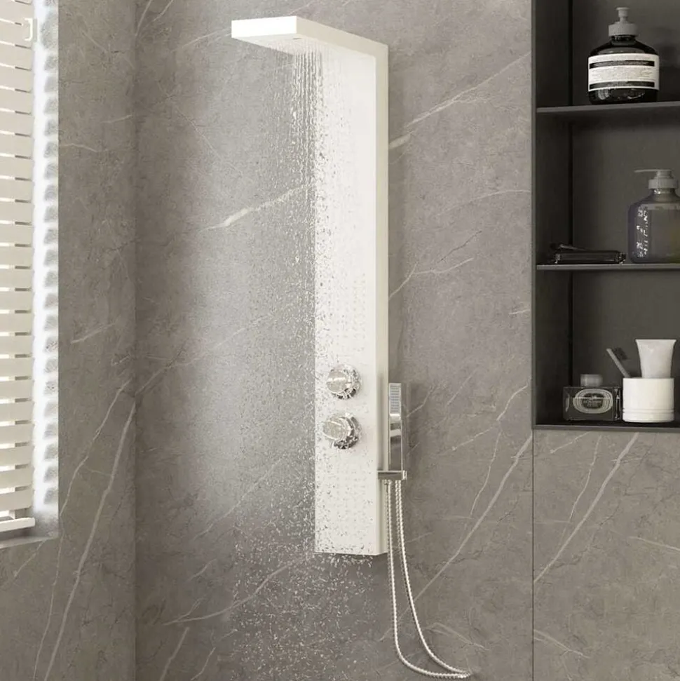 vidaXL Douchepaneelsysteem aluminium wit