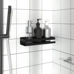 vidaXL Doucherekje 30x10x6 cm geborsteld 304 roestvrij staal matzwart