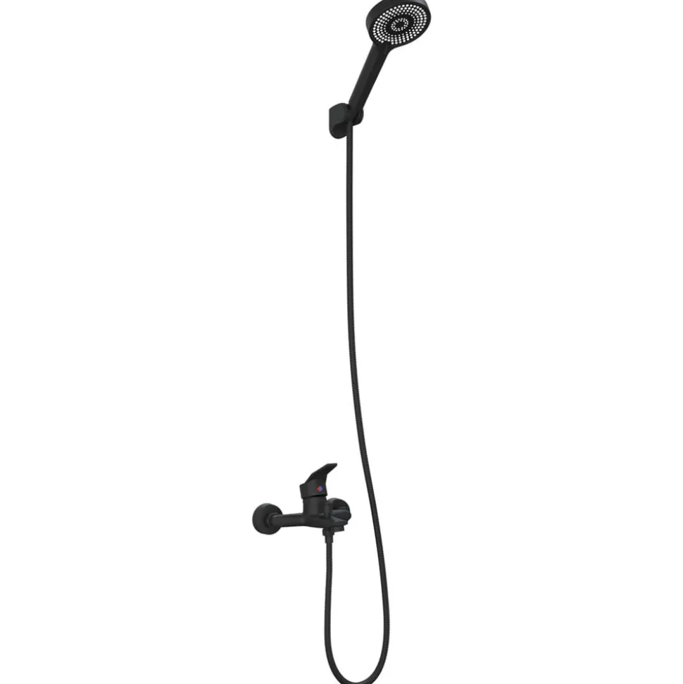 vidaXL Doucheset Zwart G 1 / 2 inch