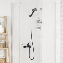 vidaXL Doucheset Zwart G 1 / 2 inch