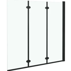 vidaXL Douchewand inklapbaar 3 panelen 130x138 cm ESG zwart