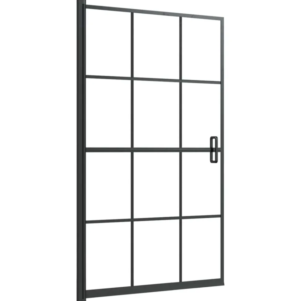 vidaXL Douchewand 80x140 cm ESG zwart